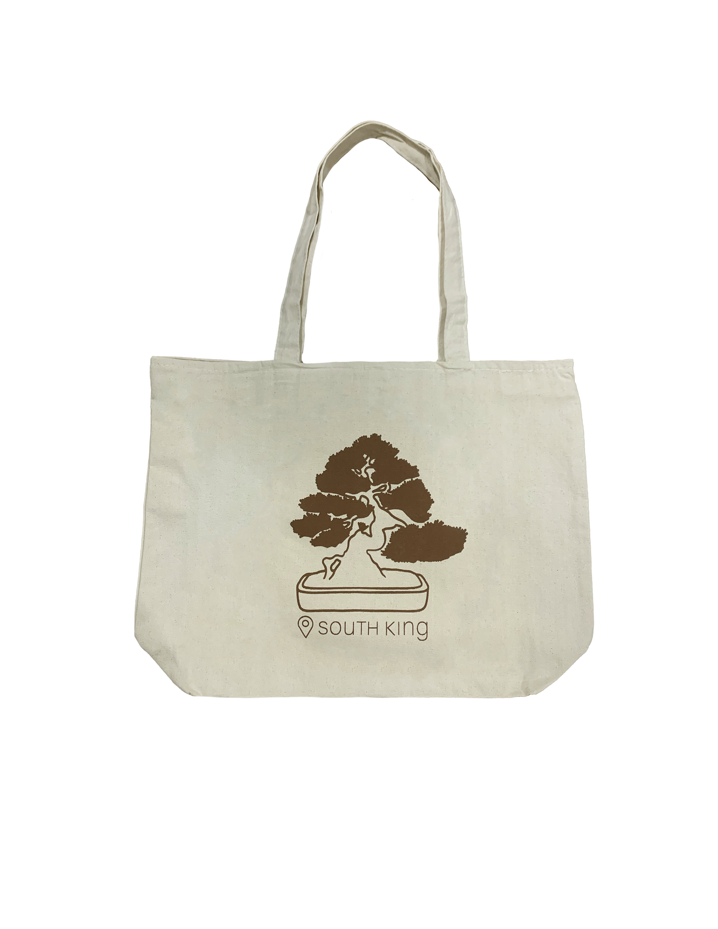 brown bonsai tote bag - zippered with pockets