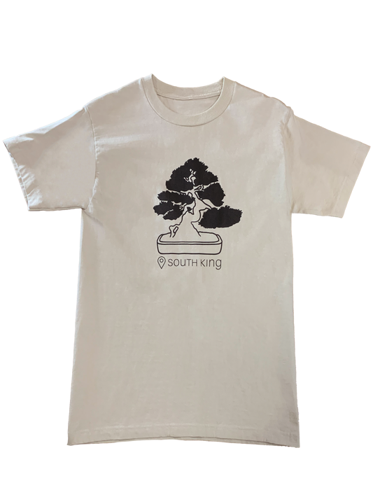 bonsai print on bone t-shirt